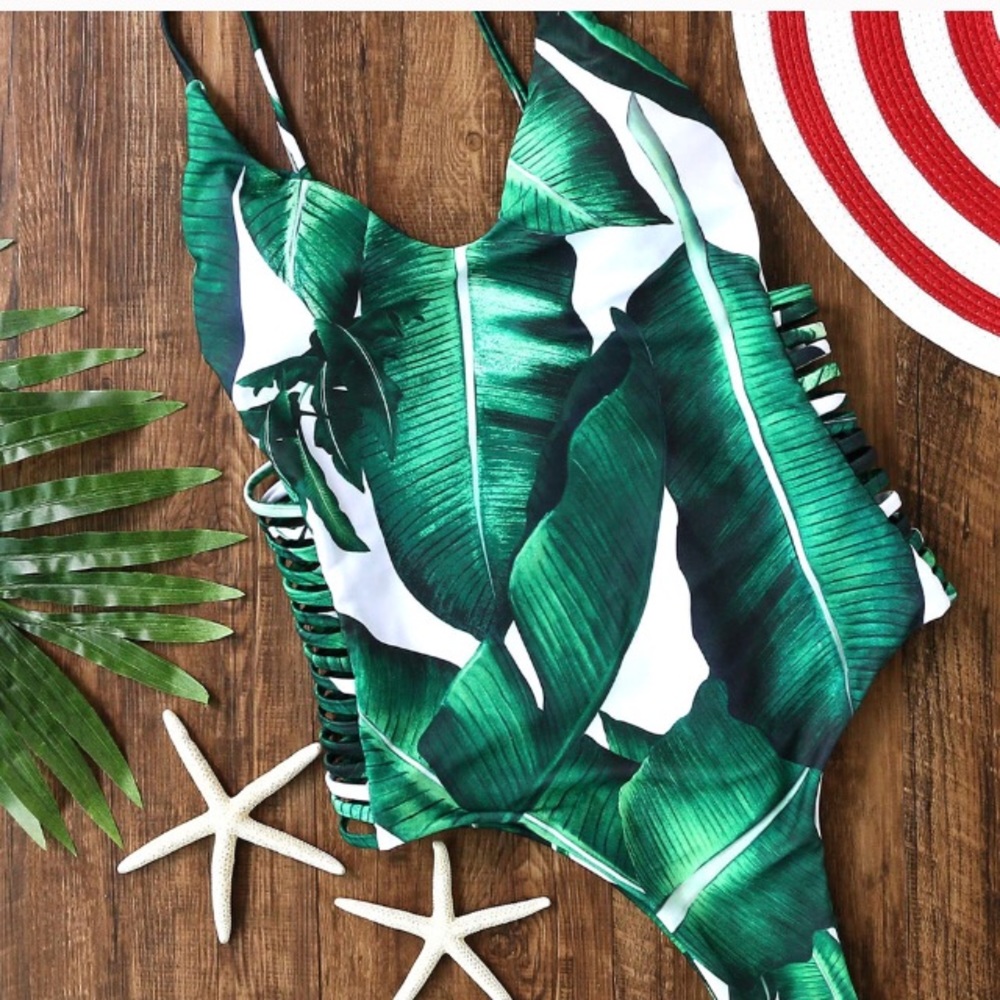 Tropical one piece bikini!